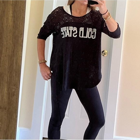 We The Free Free People Gold State Vintage Knit Top Size Medium Crochet Grunge - Picture 8 of 8